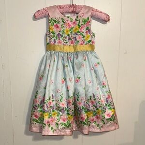 Nanette Floral Sleeveless Dress with Pink and Yellow Accents 5T